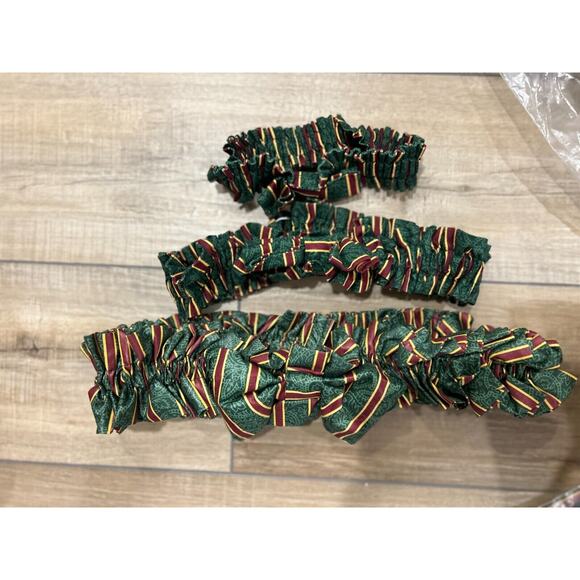 3 Longaberger Basket Garters Imperial Stripe Fabric With Bow - Picture 1 of 1